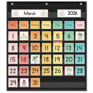 Rainbow Colorful Calendar Pocket Chart for Kids,Preschool Kindergarten Classroom Elementary Must Haves,Classroom Decorations Decor,Homeschool Teacher Supplies,Back to School Supplies Rainbow Colorful Calendar Pocket Chart for Kids,Preschool Kindergarten Classroom Elementary Must Haves,Classroom Decorations Decor,Homeschool Teacher Supplies,Back to School Supplies