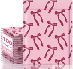Bubble Mailers 6x10" Padded Envelopes 100 Pack Pink Bows Usable Size 6x9 Cute Design Bubble Envelopes Strong Adhesion Shipping Envelopes Padded Mailers for Mailing Jewelry, Makeup Bubble Mailers 6x10" Padded Envelopes 100 Pack Pink Bows Usable Size 6x9 Cute Design Bubble Envelopes Strong Adhesion Shipping Envelopes Padded Mailers for Mailing Jewelry, Makeup