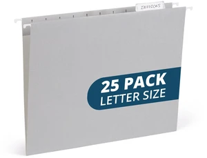 25 Hanging File Folders, Letter Size, Gray Reinforced 11pt, 1/5 Cut Tabs, Plastic Tabs and Inserts Included, for Filing Cabinet, Home, and Office Use 25 Hanging File Folders, Letter Size, Gray Reinforced 11pt, 1/5 Cut Tabs, Plastic Tabs and Inserts Included, for Filing Cabinet, Home, and Office Use