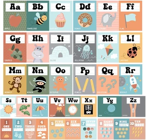 Alphabet for Classroom Wall Decor -Alphabet Poster & Letters ABC Letters and Number Card for Preschool & Kindergarten Retro Classroom Decorations, Homeschool Decor and Daycare Essentials Alphabet for Classroom Wall Decor -Alphabet Poster & Letters ABC Letters and Number Card for Preschool & Kindergarten Retro Classroom Decorations, Homeschool Decor and Daycare Essentials