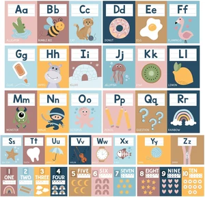 Alphabet for Classroom Wall Decor -Alphabet Poster & Letters ABC Letters and Number Card for Preschool & Kindergarten Retro Classroom Decorations, Homeschool Decor and Daycare Essentials Alphabet for Classroom Wall Decor -Alphabet Poster & Letters ABC Letters and Number Card for Preschool & Kindergarten Retro Classroom Decorations, Homeschool Decor and Daycare Essentials