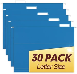 Hanging File Folders, 30 Pack Reinforced Letter Size Hanging Folders, Designed for Bulky Files, Filing Cabinet, 1/5-Cut Adjustable Tabs (Lightblue) Hanging File Folders, 30 Pack Reinforced Letter Size Hanging Folders, Designed for Bulky Files, Filing Cabinet, 1/5-Cut Adjustable Tabs (Lightblue)
