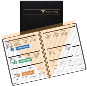 Spiral Bound October 2026 September 2027 8 1/2" x 11" Large 3-Tier Funnel Down 12 Month/Weekly Organizer, Black Cover/Black Ink Spiral Bound October 2026 September 2027 8 1/2" x 11" Large 3-Tier Funnel Down 12 Month/Weekly Organizer, Black Cover/Black Ink