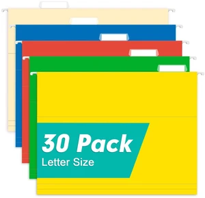 Hanging File Folders, 30 Pack Letter Size Reinforced Hanging Folders, Designed for Bulky Files, Medical Charts, Filing Cabinet, Adjustable Tabs, Assorted Colors Hanging File Folders, 30 Pack Letter Size Reinforced Hanging Folders, Designed for Bulky Files, Medical Charts, Filing Cabinet, Adjustable Tabs, Assorted Colors