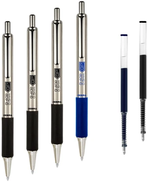 STEEL G-402 Retractable Gel Pen, Black/Blue Ink, 0.5mm, 4-Pack Stainless Steel Weighted Barrel, Comfort Grip, Easy-Glide Smooth, Skipless Ink, Fine Point, School & Office Supplies (50072) STEEL G-402 Retractable Gel Pen, Black/Blue Ink, 0.5mm, 4-Pack Stainless Steel Weighted Barrel, Comfort Grip, Easy-Glide Smooth, Skipless Ink, Fine Point, School & Office Supplies (50072)