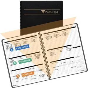 Spiral Bound January-December 2027/ Calendar Year 8 1/2" x 11" Large 3-Tier Funnel Down 12 Month/Weekly Organizer, Black Cover/Black Ink Spiral Bound January-December 2027/ Calendar Year 8 1/2" x 11" Large 3-Tier Funnel Down 12 Month/Weekly Organizer, Black Cover/Black Ink