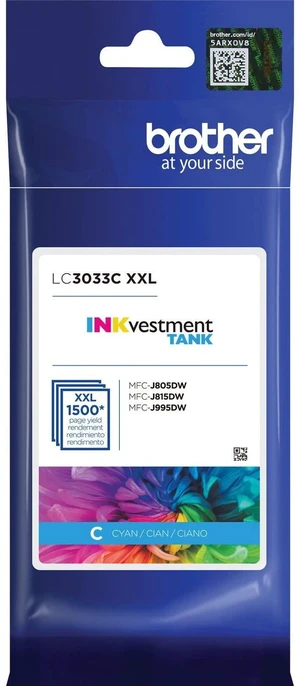 Genuine LC3033C, Single Pack Super High-Yield Cyan INKvestment Tank Ink Cartridge, Page Yield Up to 1,500 Pages, LC3033, Amazon Dash Replenishment Cartridge Genuine LC3033C, Single Pack Super High-Yield Cyan INKvestment Tank Ink Cartridge, Page Yield Up to 1,500 Pages, LC3033, Amazon Dash Replenishment Cartridge