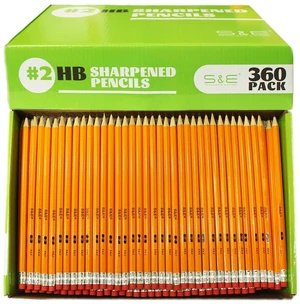 360 Pack #2 Pencils Pre-sharpened, with Erasers, HB Lead, Bulk Pencil, Classroom, Home & Office, Back to School 360 Pack #2 Pencils Pre-sharpened, with Erasers, HB Lead, Bulk Pencil, Classroom, Home & Office, Back to School
