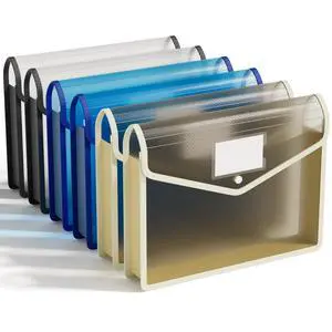 6-Pack Plastic File Folders, Black+Blue+Tea Grey fit Letter/A4 Size, Large Capacity with Snap Closure, Colorful File Folder Organizer for School, Office, Home, Hospital 6-Pack Plastic File Folders, Black+Blue+Tea Grey fit Letter/A4 Size, Large Capacity with Snap Closure, Colorful File Folder Organizer for School, Office, Home, Hospital