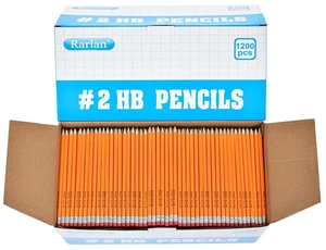 Wood-Cased #2 HB Pencils, Pre-sharpened, 1200 Count Bulk Pack Classroom Pencils with Erasers for School and Teacher Supplies, Writing, Drawing and Sketching, Back to School Wood-Cased #2 HB Pencils, Pre-sharpened, 1200 Count Bulk Pack Classroom Pencils with Erasers for School and Teacher Supplies, Writing, Drawing and Sketching, Back to School
