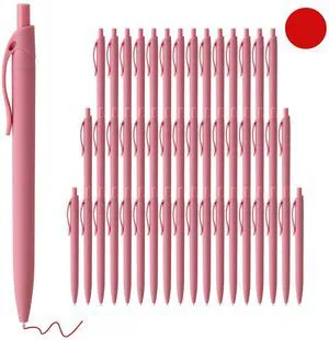 Pens Bulk, 50 Pack No Bleed Click Pens, Wholesale Retractable Ballpoint Pens, Pen Medium Point, Smooth Ink Pens, 1.0MM Red Ink Pens Bulk, 50 Pack No Bleed Click Pens, Wholesale Retractable Ballpoint Pens, Pen Medium Point, Smooth Ink Pens, 1.0MM Red Ink