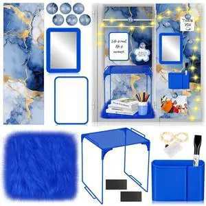 18 Pcs Blue Gold Marble Locker Organizer Kit Includes Locker Magnetic Wallpaper Shelf Cute Mirror Pen Holders and Organizing Supplies Back to School Decorations Aesthetic School Locker Decor Set 18 Pcs Blue Gold Marble Locker Organizer Kit Includes Locker Magnetic Wallpaper Shelf Cute Mirror Pen Holders and Organizing Supplies Back to School Decorations Aesthetic School Locker Decor Set