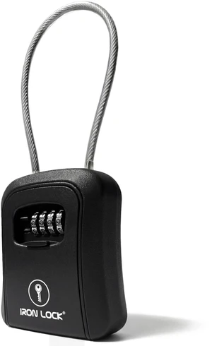 ® Medium Key Lock Box with Code, 15-in Steel Cable Shackle (Black) Built-in key hooks + catch tray; hangs on handles, gates, fences or a hasp; wall-mountable; dial cover; no batteries ® Medium Key Lock Box with Code, 15-in Steel Cable Shackle (Black) Built-in key hooks + catch tray; hangs on handles, gates, fences or a hasp; wall-mountable; dial cover; no batteries