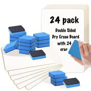 24 Pack Dry Erase Board,9"x12" Double-Sided White Board with 24 Erasers Student White Boards for Classroom,Portable & Reusable Small White Lapboards Bulk for Homeschool/Teacher,School Supplies 24 Pack Dry Erase Board,9"x12" Double-Sided White Board with 24 Erasers Student White Boards for Classroom,Portable & Reusable Small White Lapboards Bulk for Homeschool/Teacher,School Supplies