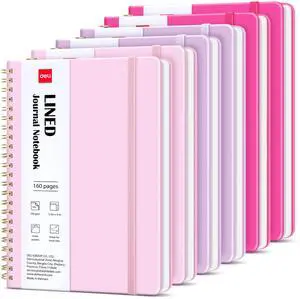6 Pack Lined Spiral Journal Notebook, 160 Pages, A5 (5.5"x8") Hardcover Writing Notebook, College Ruled Spiral Bound Journal for Women & Men - Perfect for Work, School, Office & Note Taking 6 Pack Lined Spiral Journal Notebook, 160 Pages, A5 (5.5"x8") Hardcover Writing Notebook, College Ruled Spiral Bound Journal for Women & Men - Perfect for Work, School, Office & Note Taking