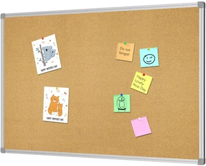 Cork Board 36" x 24" Bulletin Board, Double Sided Corkboard Wall-Mounted Aluminum Framed Message Presentation Notice Board 3 x 2 Cork Board 36" x 24" Bulletin Board, Double Sided Corkboard Wall-Mounted Aluminum Framed Message Presentation Notice Board 3 x 2
