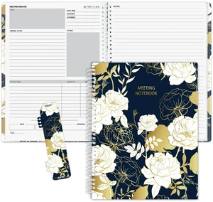 Half Meeting Half Note - 8.5"x11" Professional Notebooks for Work - 160 Pages, A4 Size Project Planner, Spiral Meeting Agenda/Minutes Organizer for Women Men, Note Taking, Office & Business Half Meeting Half Note - 8.5"x11" Professional Notebooks for Work - 160 Pages, A4 Size Project Planner, Spiral Meeting Agenda/Minutes Organizer for Women Men, Note Taking, Office & Business