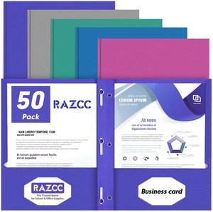 Two Pocket Folders, 50 Pack Two Pocket with Prongs, 3 Prong Pocket Folders Letter Size, Paper Folders with Prongs for School Office Home Business, Assorted 5 Colors Two Pocket Folders, 50 Pack Two Pocket with Prongs, 3 Prong Pocket Folders Letter Size, Paper Folders with Prongs for School Office Home Business, Assorted 5 Colors