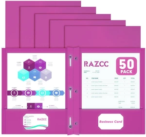 Two Pocket Folders, 50 Pack Two Pocket Folders with Prongs, 3 Prong Folders Fit Letter Size Paper, Pocket File Folders for School Office Home Business, Rose Purple Two Pocket Folders, 50 Pack Two Pocket Folders with Prongs, 3 Prong Folders Fit Letter Size Paper, Pocket File Folders for School Office Home Business, Rose Purple