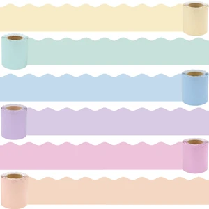 Pastel Bulletin Board Borders Set - 216 ft Rainbow Classroom Borders Scalloped Trim Pastel Bulletin Board Decorations for Teacher Classroom Back to School Classroom Chalkboard Door Wall Decor, 6 Rolls Pastel Bulletin Board Borders Set - 216 ft Rainbow Classroom Borders Scalloped Trim Pastel Bulletin Board Decorations for Teacher Classroom Back to School Classroom Chalkboard Door Wall Decor, 6 Rolls