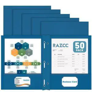 Two Pocket Folders, 50 Pack Two Pocket Folders with Prongs, 3 Prong Folders Fit Letter Size Paper, Pocket File Folders for School Office Home Business, Dark Blue Two Pocket Folders, 50 Pack Two Pocket Folders with Prongs, 3 Prong Folders Fit Letter Size Paper, Pocket File Folders for School Office Home Business, Dark Blue