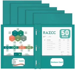 Two Pocket Folders, 50 Pack Two Pocket Folders with Prongs, 3 Prong Folders Fit Letter Size Paper, Pocket File Folders for School Office Home Business, Turquoise Two Pocket Folders, 50 Pack Two Pocket Folders with Prongs, 3 Prong Folders Fit Letter Size Paper, Pocket File Folders for School Office Home Business, Turquoise