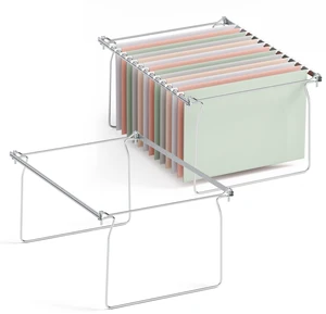 Hanging File Folder Frame, Letter Size File Drawer Organizer for Desks, Adjustable File Cabinet Rails 13.5 to 17.5 Inches, Set of 2 Hanging File Folder Frame, Letter Size File Drawer Organizer for Desks, Adjustable File Cabinet Rails 13.5 to 17.5 Inches, Set of 2
