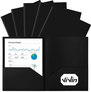 12 Pack Plastic Folders with Pockets (Black) Fits 8.5 x 11 Letter Size Papers, File Folders with Business Card Slot, 2 Pocket Folders for Home School and Office 12 Pack Plastic Folders with Pockets (Black) Fits 8.5 x 11 Letter Size Papers, File Folders with Business Card Slot, 2 Pocket Folders for Home School and Office