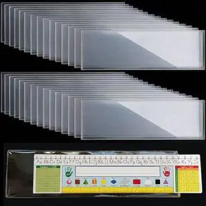 36pcs 18.3 * 5.3" Thicken 5.5 mil (0.14mm) Nameplate Pockets, Plastic Self Adhesive Name Tag Sleeves for Classroom Desk, Fit for Size 18.1" x 5.1", 18"x4", 17.5" x 4" Students Desk Tags 36pcs 18.3 * 5.3" Thicken 5.5 mil (0.14mm) Nameplate Pockets, Plastic Self Adhesive Name Tag Sleeves for Classroom Desk, Fit for Size 18.1" x 5.1", 18"x4", 17.5" x 4" Students Desk Tags