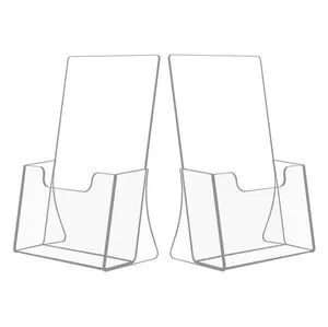 Acrylic Bi-Fold Brochure Holder 8.5 x 5.5, Flyer Holder Stand,2 Pack Clear Brochure Display Stand Organizers, Plastic Flyer Stand, Countertop Organizer for Pocket Brochures, Event Invitations Acrylic Bi-Fold Brochure Holder 8.5 x 5.5, Flyer Holder Stand,2 Pack Clear Brochure Display Stand Organizers, Plastic Flyer Stand, Countertop Organizer for Pocket Brochures, Event Invitations