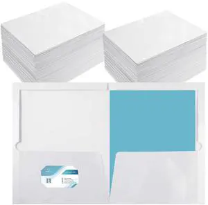 200 Pack Glossy 2 Pocket Folders Bulk, Letter Size,White Back to School Ready: Laminated Paper Holds up to 50 Sheets Each for Classroom Handouts, Presentations and Office Documents 200 Pack Glossy 2 Pocket Folders Bulk, Letter Size,White Back to School Ready: Laminated Paper Holds up to 50 Sheets Each for Classroom Handouts, Presentations and Office Documents