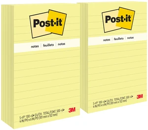 Pop-up Notes 4x6 in, 5 Pads, America's #1 Favorite Sticky Notes, Canary Yellow, Clean Removal, Recyclable (660-5PK) (Pack of 2) Pop-up Notes 4x6 in, 5 Pads, America's #1 Favorite Sticky Notes, Canary Yellow, Clean Removal, Recyclable (660-5PK) (Pack of 2)