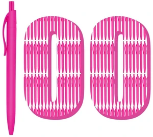 Pens Bulk, 100 Pack No Bleed Hot Pink Barrel Click Pens, Wholesale Retractable Ballpoint Pens, Medium Point, Smooth Ink, 1.0MM Black Ink Pens Bulk, 100 Pack No Bleed Hot Pink Barrel Click Pens, Wholesale Retractable Ballpoint Pens, Medium Point, Smooth Ink, 1.0MM Black Ink