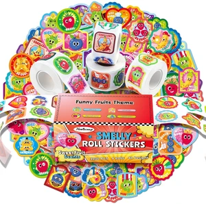 Scratch and Sniff Reward Stickers for Kids, 4 Rolls 1200 PCS 4 Scent Smelly Stickers Fruit Theme, Positive Reward for Classroom, Teacher, Students Scratch and Sniff Reward Stickers for Kids, 4 Rolls 1200 PCS 4 Scent Smelly Stickers Fruit Theme, Positive Reward for Classroom, Teacher, Students