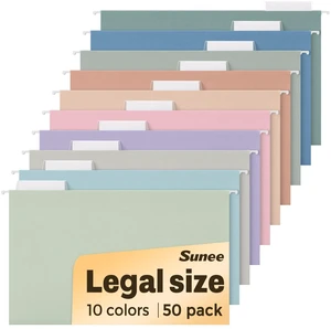 Hanging File Folders Legal Size, 50 Pack File Folders 1/5-Cut Tabs,10 Pastel Colors, Stay Organized for Your Home and Office Bulk File and Documents Hanging File Folders Legal Size, 50 Pack File Folders 1/5-Cut Tabs,10 Pastel Colors, Stay Organized for Your Home and Office Bulk File and Documents