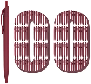 100 Pack No Bleed Red Barrel Click Pens, Wholesale Retractable Ballpoint Pens, Medium Point, Smooth Ink, 1.0MM Black Ink 100 Pack No Bleed Red Barrel Click Pens, Wholesale Retractable Ballpoint Pens, Medium Point, Smooth Ink, 1.0MM Black Ink