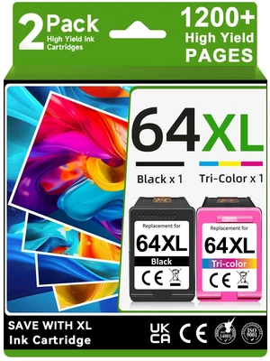 64XL Ink Cartridges Black and Color Compatible for HP 64XL Ink Cartridge Compatible for HP 64XL Ink Cartridge Combo Pack Compatible for HP 64 Ink Fit for Envy Photo 7855 7858 7155 7120 Printer 64XL Ink Cartridges Black and Color Compatible for HP 64XL Ink Cartridge Compatible for HP 64XL Ink Cartridge Combo Pack Compatible for HP 64 Ink Fit for Envy Photo 7855 7858 7155 7120 Printer