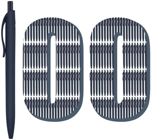 100 Pack No Bleed Blue Barrel Click Pens, Wholesale Retractable Ballpoint Pens, Medium Point, Smooth Ink, 1.0MM Black Ink 100 Pack No Bleed Blue Barrel Click Pens, Wholesale Retractable Ballpoint Pens, Medium Point, Smooth Ink, 1.0MM Black Ink