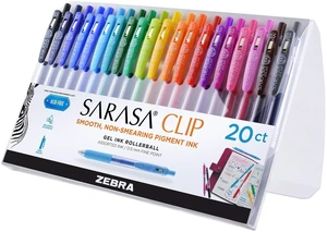 SARASA Clip Retractable Gel Pen, Rainbow Assorted Ink, 20-Pk Fine 0.5mm Point Tip, Vibrant Ink, Ideal for Planners, School and Office Supplies, Journaling and Note-Taking (47220) SARASA Clip Retractable Gel Pen, Rainbow Assorted Ink, 20-Pk Fine 0.5mm Point Tip, Vibrant Ink, Ideal for Planners, School and Office Supplies, Journaling and Note-Taking (47220)