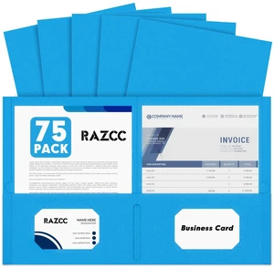 Two Pocket Folders, 75 Pack, Letter Size, Blue Two Pocket Folders, 75 Pack, Letter Size, Blue