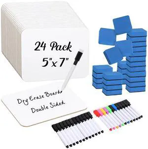 24 Sets Small White Boards Dry Erase 5"x7" Mini Double Sided Mini White Boards with Markers Erasers Holders, For Students Classroom Teacher Practice, Portable Personal Writing Surfaces 24 Sets Small White Boards Dry Erase 5"x7" Mini Double Sided Mini White Boards with Markers Erasers Holders, For Students Classroom Teacher Practice, Portable Personal Writing Surfaces