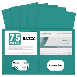 Two Pocket Folders, 75 Pack, Letter Size, Turquoise Two Pocket Folders, 75 Pack, Letter Size, Turquoise