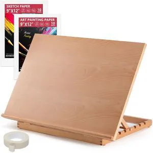 24.9"x17.3" Beechwood Tabletop Easel with Paint and Sketch Papers,Mask Tape Extra Large Adjustable Art Easel Stand, Drawing Board for Painting, Sketching and Diamond Art 24.9"x17.3" Beechwood Tabletop Easel with Paint and Sketch Papers,Mask Tape Extra Large Adjustable Art Easel Stand, Drawing Board for Painting, Sketching and Diamond Art