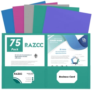 Two Pocket Folders, 75 Pack File Folders with Pockets Fit Letter Size Paper, Thick Paper File Folder for School Office Business Home, Assorted 5 Colors Two Pocket Folders, 75 Pack File Folders with Pockets Fit Letter Size Paper, Thick Paper File Folder for School Office Business Home, Assorted 5 Colors