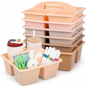6 Pack Plastic Classroom Organizer Caddy with Handle, Boho Pastel 3 Compartment, Portable Supply Storage Caddy, Craft Art Caddies for Pencil, Crayon, Marker, Home, Office, School Supplies 6 Pack Plastic Classroom Organizer Caddy with Handle, Boho Pastel 3 Compartment, Portable Supply Storage Caddy, Craft Art Caddies for Pencil, Crayon, Marker, Home, Office, School Supplies