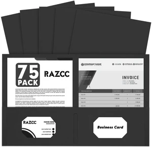 Two Pocket Folders, 75 Pack, Letter Size, Black Two Pocket Folders, 75 Pack, Letter Size, Black