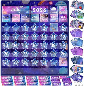 Galaxy Space Classroom Calendar Pocket Chart Set Calendar Decor Set Star Classroom Decor, Season Weather Month Year Cards, Fabric Pocket Chart for Homeschool Teachers Back to School Supplies Galaxy Space Classroom Calendar Pocket Chart Set Calendar Decor Set Star Classroom Decor, Season Weather Month Year Cards, Fabric Pocket Chart for Homeschool Teachers Back to School Supplies