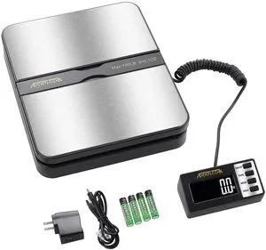 8680 High Capacity 150Lbs High Accuracy 0.1OZ Digital Postal Scale with Remote Display, Batteries and USB Cable and AC Adapter Included (Stainless Steel) 8680 High Capacity 150Lbs High Accuracy 0.1OZ Digital Postal Scale with Remote Display, Batteries and USB Cable and AC Adapter Included (Stainless Steel)