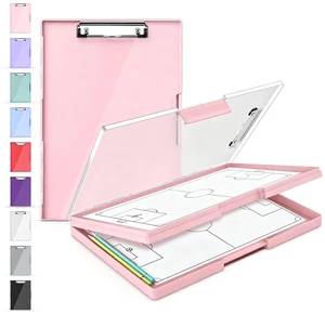 Nursing Clipboard with Storage, Clear Top Clip Boards 8.5x11, Pink Heavy Duty Plastic, Dry Erase, High Capacity, Nurse Essentials, Dental Assistant, Teacher & College School Office Supplies Nursing Clipboard with Storage, Clear Top Clip Boards 8.5x11, Pink Heavy Duty Plastic, Dry Erase, High Capacity, Nurse Essentials, Dental Assistant, Teacher & College School Office Supplies