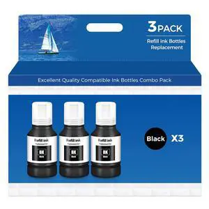 Black Ink Refill Bottles ET-3850 ET-2850 ET-4850 ET-15000 Black Ink for ET 3850 ET 2850 ET-3760 ET-4760 ET-4950 ET-2760 ET-3830 ET 4850 ET 15000 ET 4950 ET-3950 ET-2980 ET-3750 3 Pack Black Ink Refill Bottles ET-3850 ET-2850 ET-4850 ET-15000 Black Ink for ET 3850 ET 2850 ET-3760 ET-4760 ET-4950 ET-2760 ET-3830 ET 4850 ET 15000 ET 4950 ET-3950 ET-2980 ET-3750 3 Pack